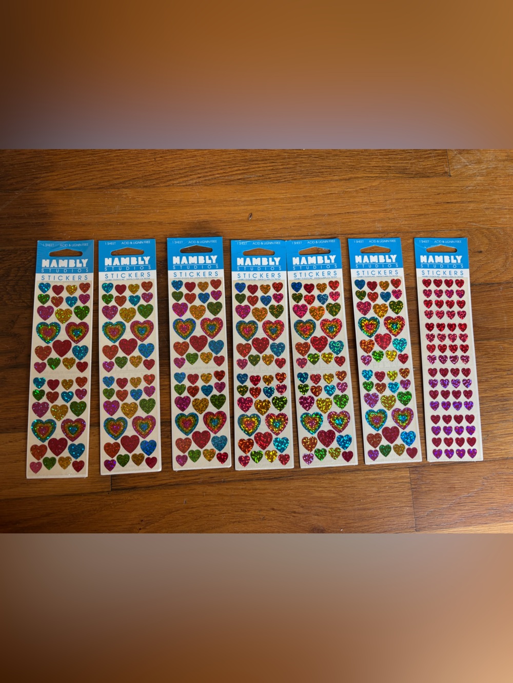 Big Vintage Stickers New Packages Hambly Prismatic hearts over 300 stickers